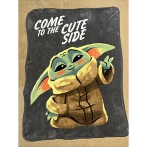 Star Wars The Mandalorian “Come To The Cute Side” Grogu Plush 46x60 In Throw